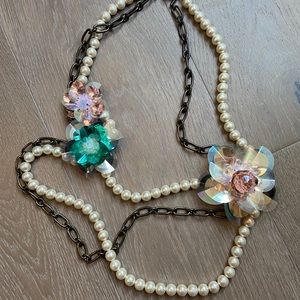 Lanvin Limited Edition crystal and pearl necklace